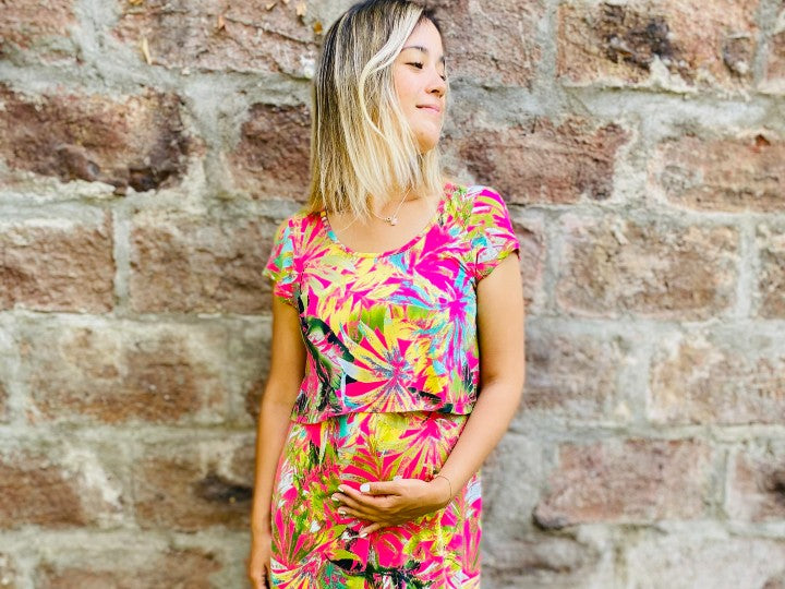 Vestido Maternal y Lactancia Marta Fucsia