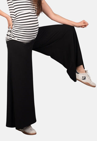 Pantalon Palazzo Maternal Nacha Negro - Madremia