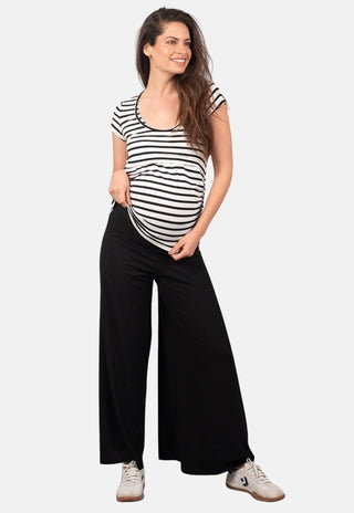 Pantalon Palazzo Maternal Nacha Negro - Madremia