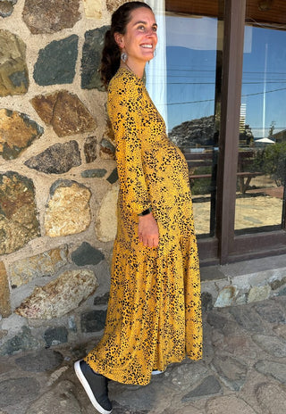 Vestido Maternal y Lactancia Juana Mostaza - Madremia